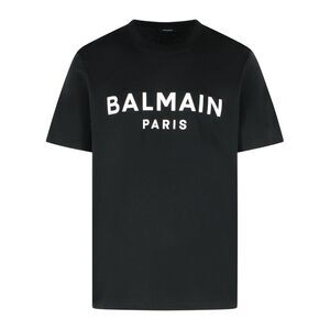 Balmain Black Cotton T-Shirt Men